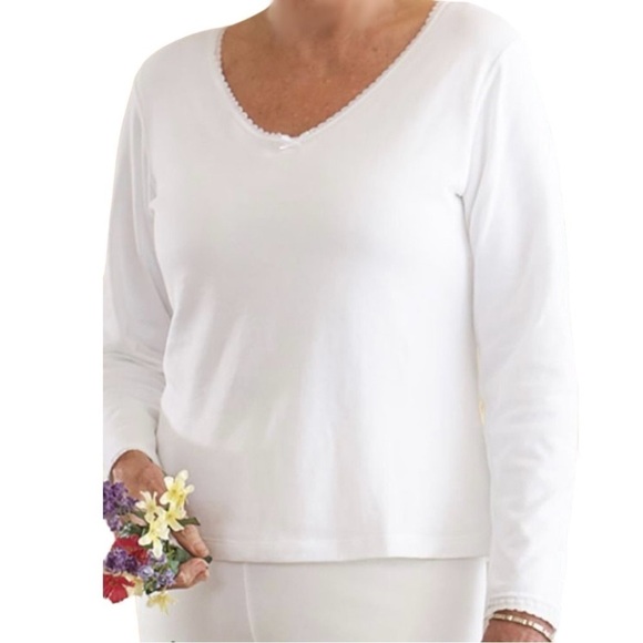 NEW 2 piece pants and long sleeve V neck top layering, warmth, comfort Sz 1X - Picture 7 of 11